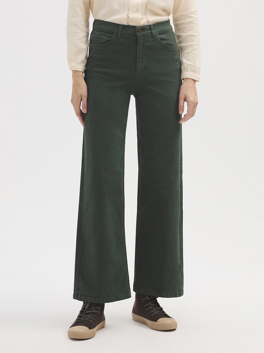 Nice Things Twill Trousers - Green