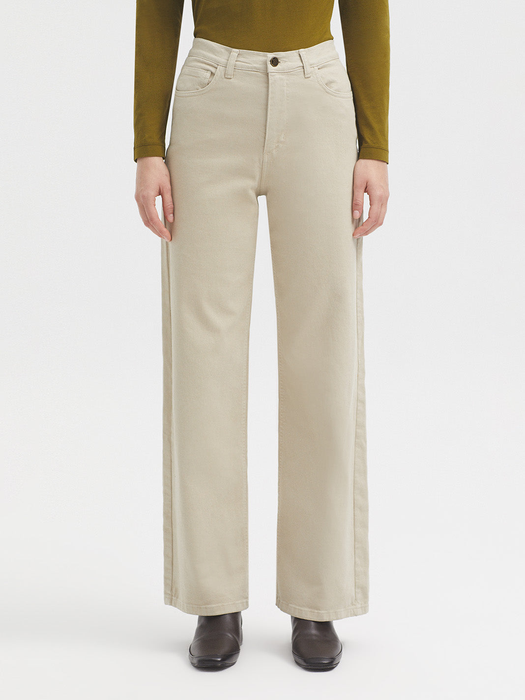 Nice Things Twill Trousers - Mid Stone