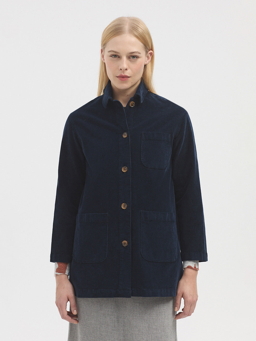 Nice Things Micro Cord Jacket - Navy