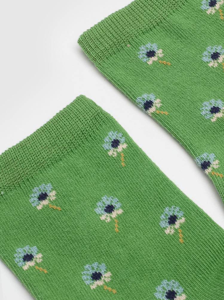 Nice Things Blanket Flower Socks - Green