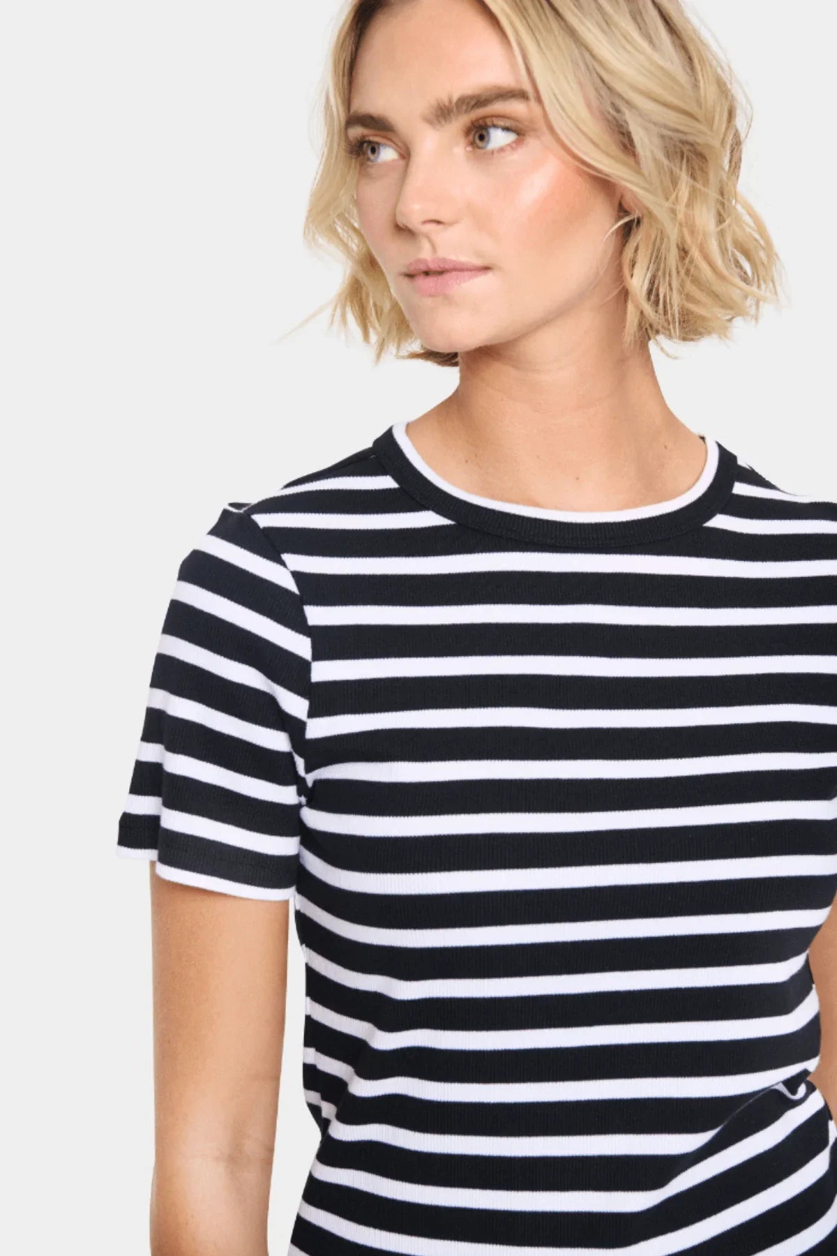 Aster Top - Black and White Stripe