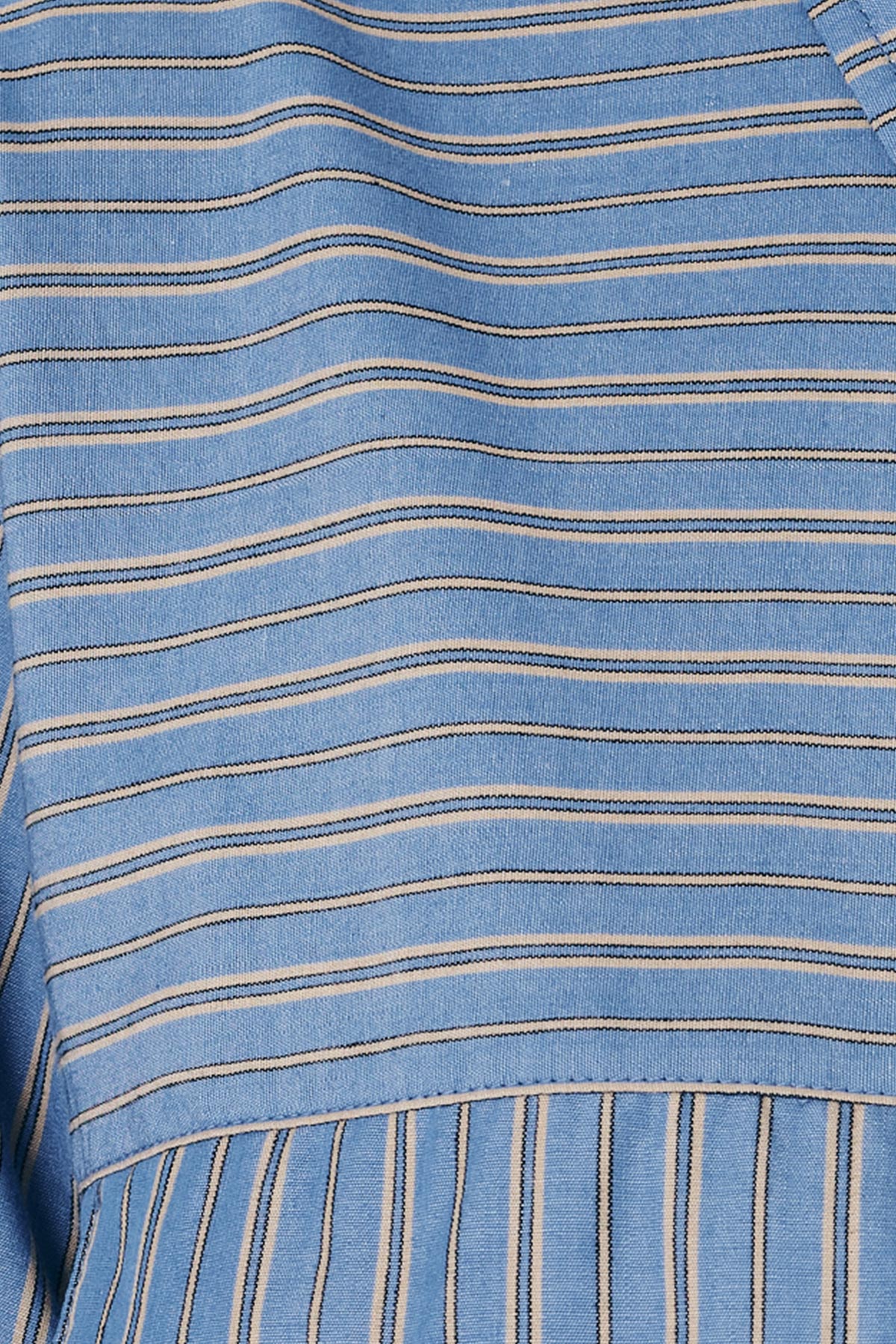 Cole Stripe Crop Shirt - Lagoon