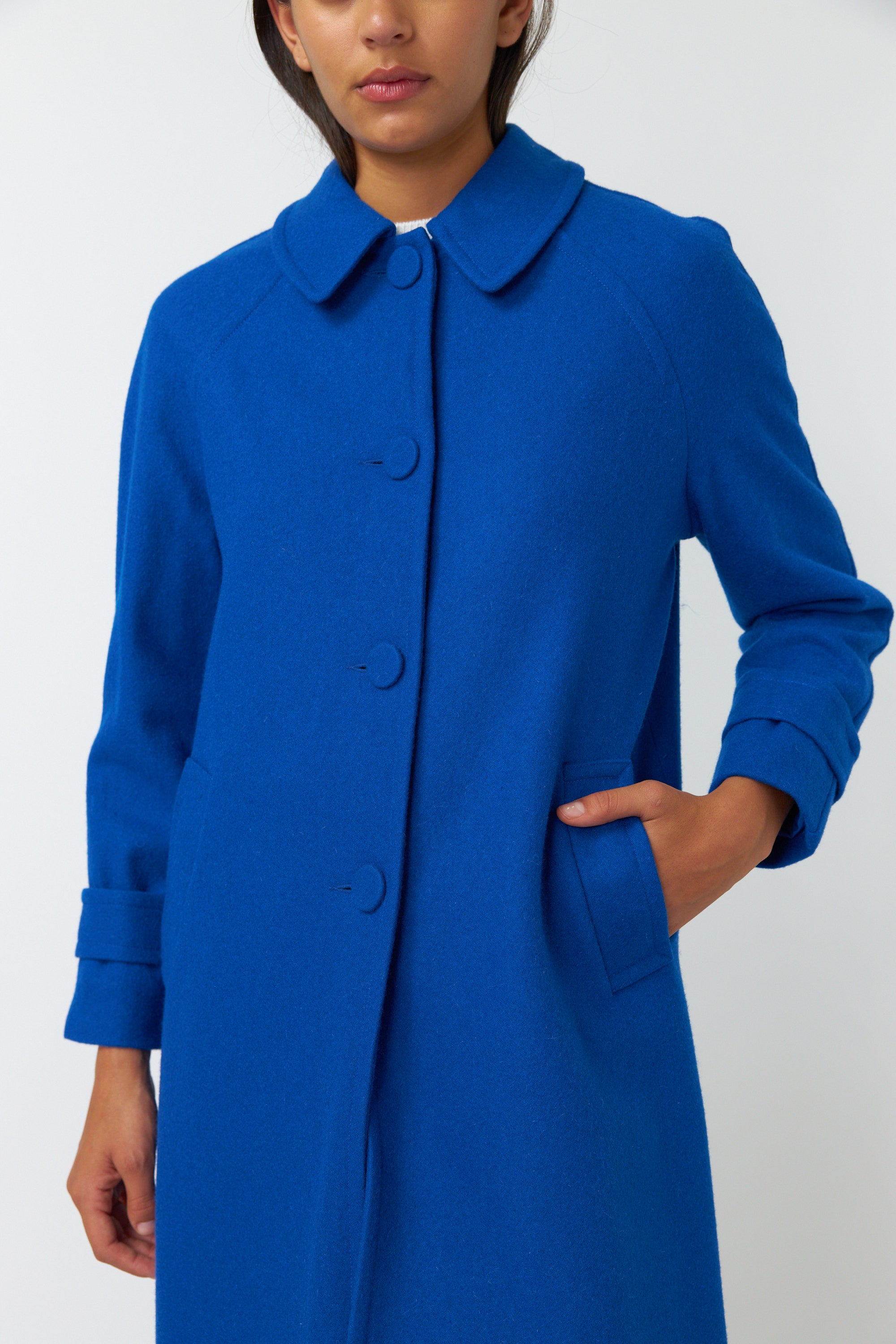 Sylvester Wool Flannel Coat - Blue