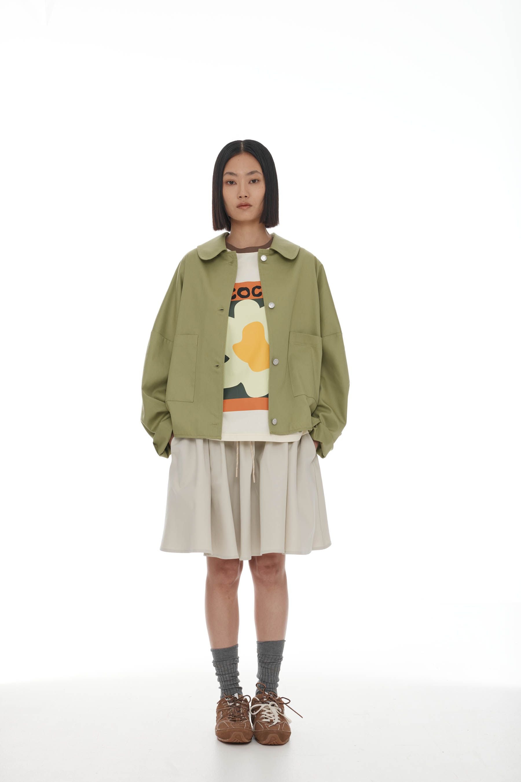 Aiden Tee - Ivory + Mint