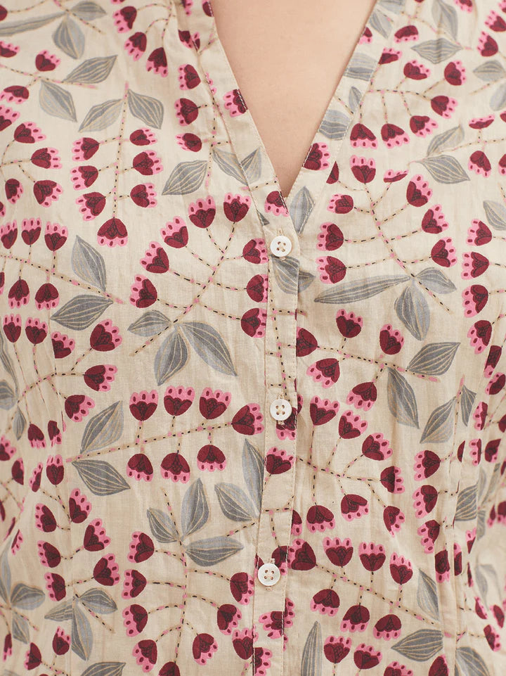 Fitted Shirt - Samoa Flowers