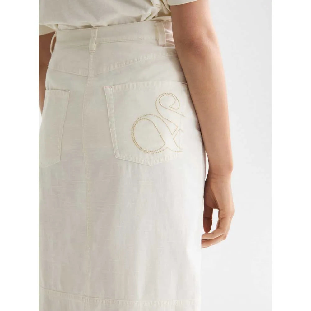 Workwear Midi Skirt - Egg Nog