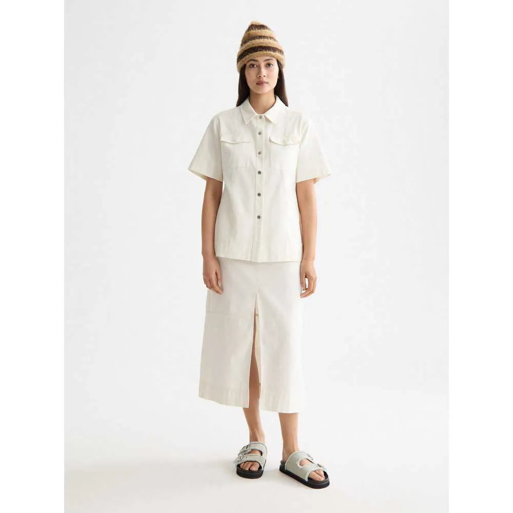 Workwear Midi Skirt - Egg Nog