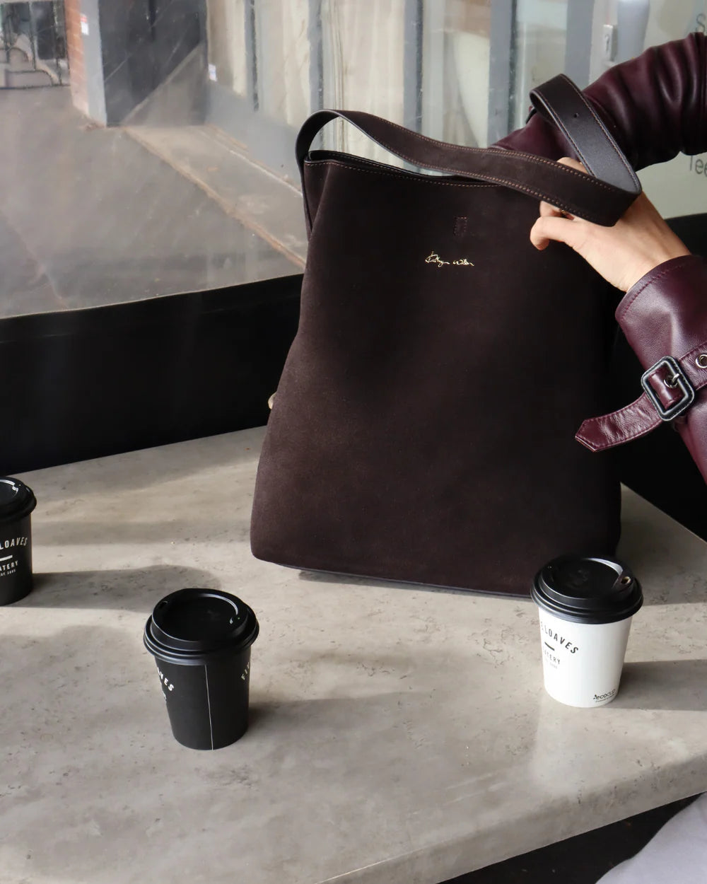 Tobi Tote - Chocolate Suede
