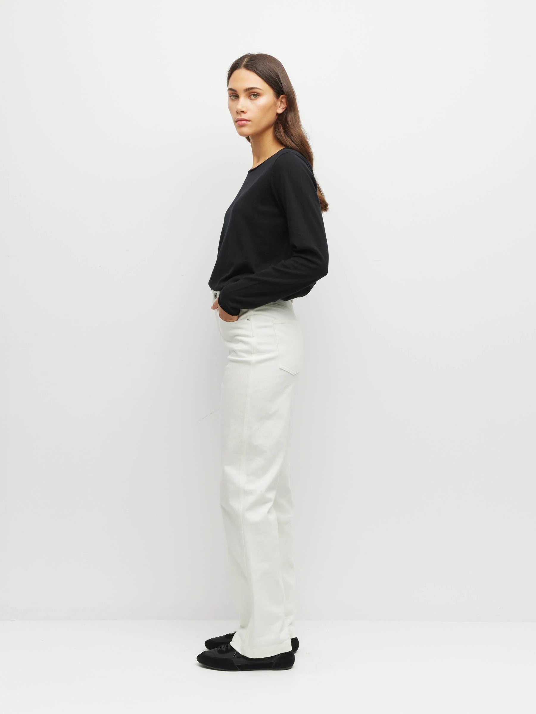 Juliette Hogan Lounge  - Long Sleeve Crew Fine Cotton Cashmere