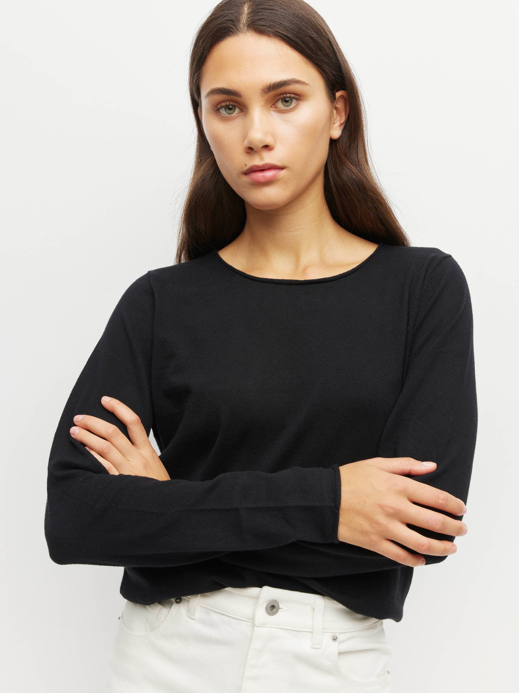 Juliette Hogan Lounge  - Long Sleeve Crew Fine Cotton Cashmere