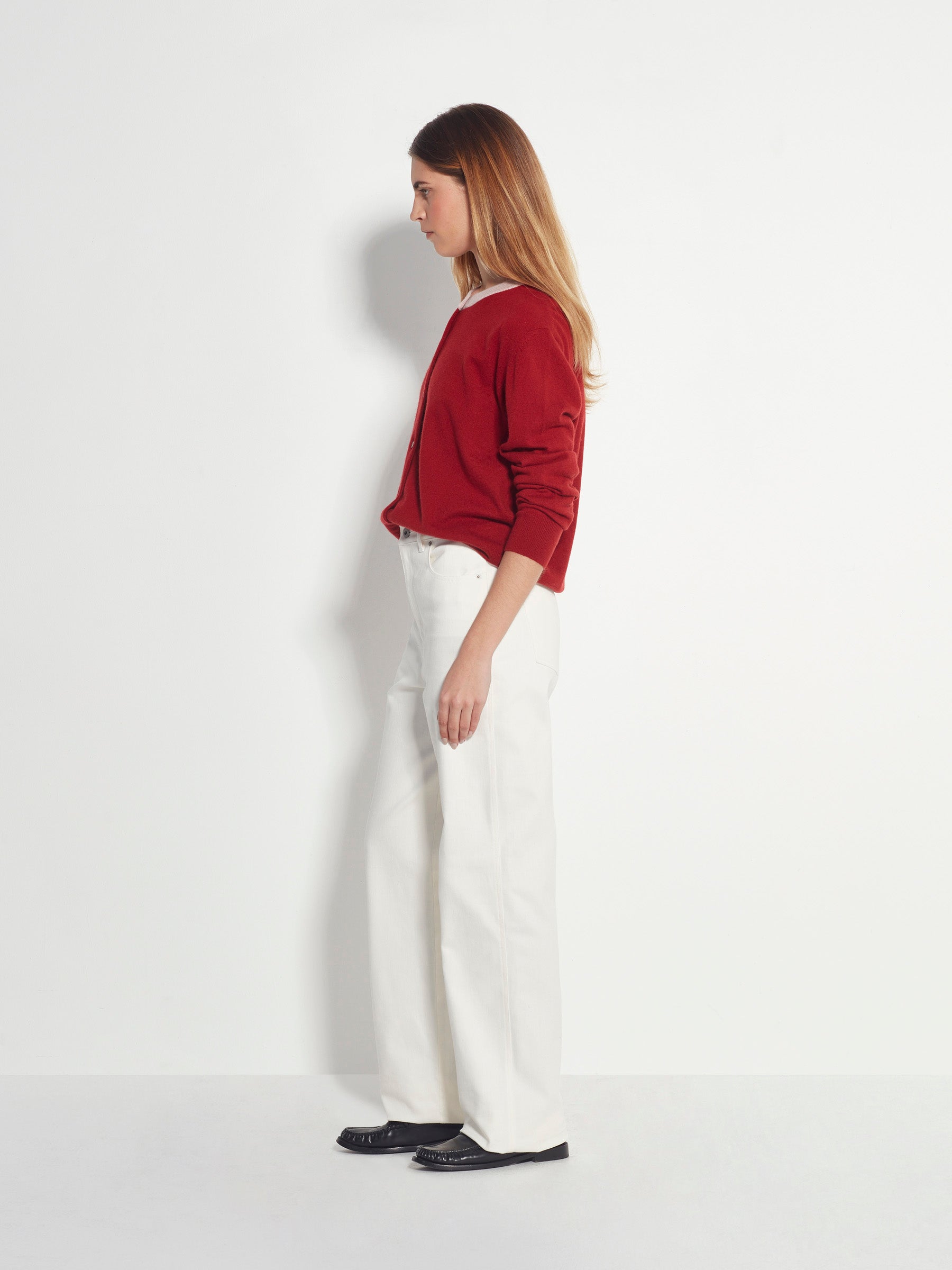 Juliette Hogan Contrast Twin Cardi Cashmere - Macaroon