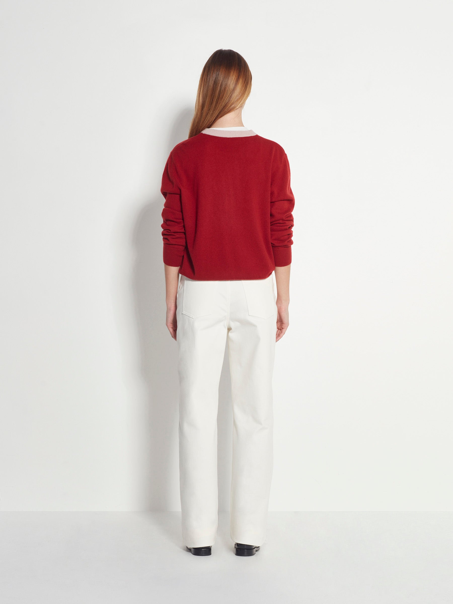 Juliette Hogan Contrast Twin Cardi Cashmere - Macaroon