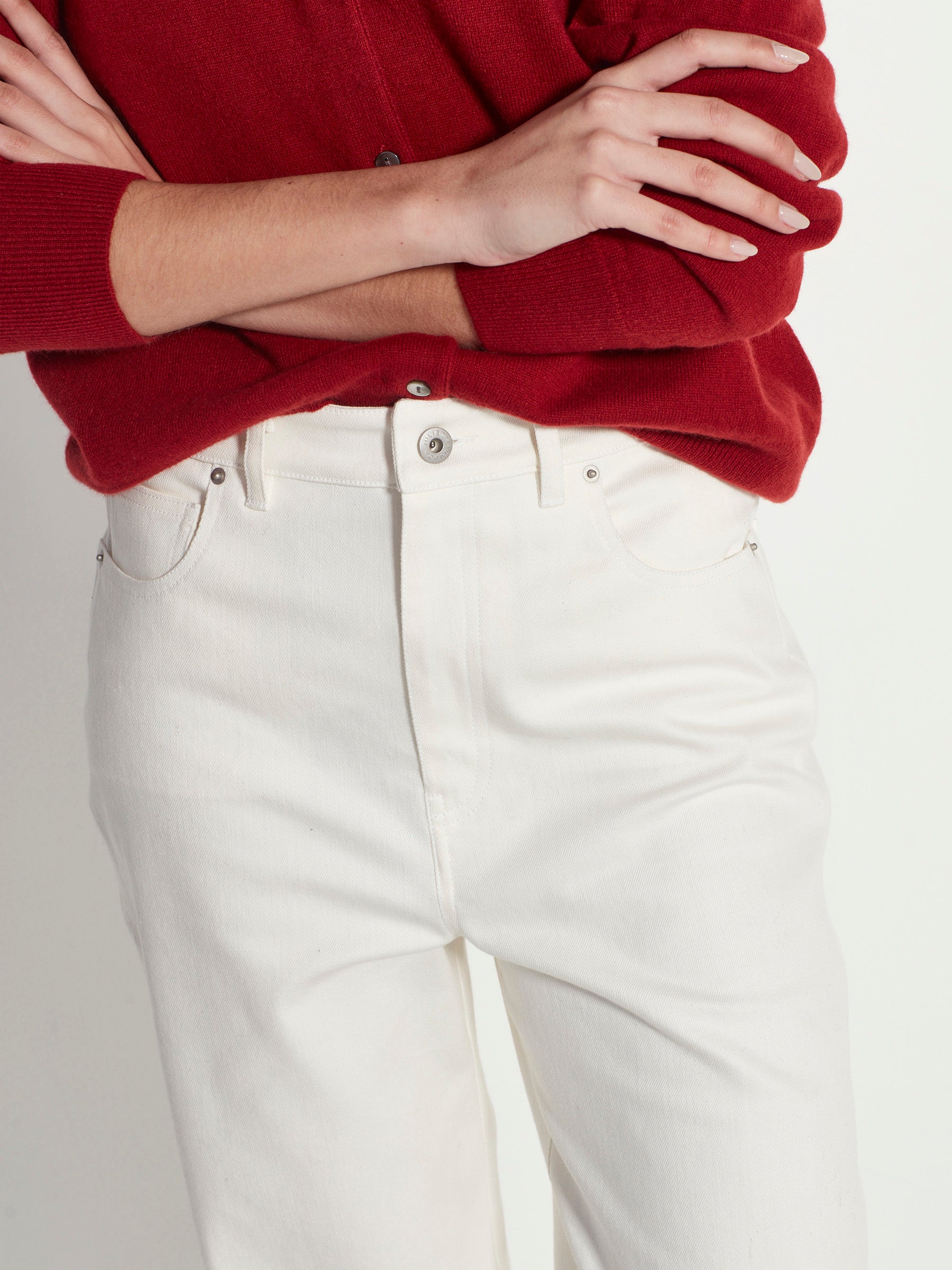 Juliette Hogan Contrast Twin Cardi Cashmere - Macaroon
