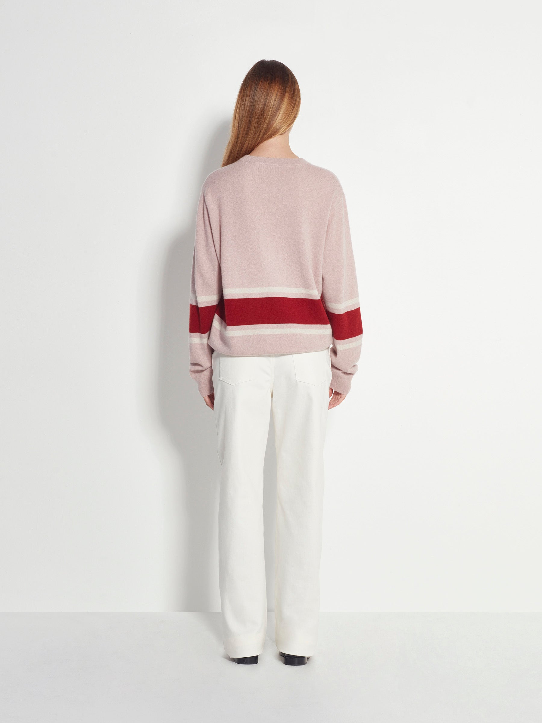 Juliette Hogan Stripe Crew Sweater Cashmere - Macaroon