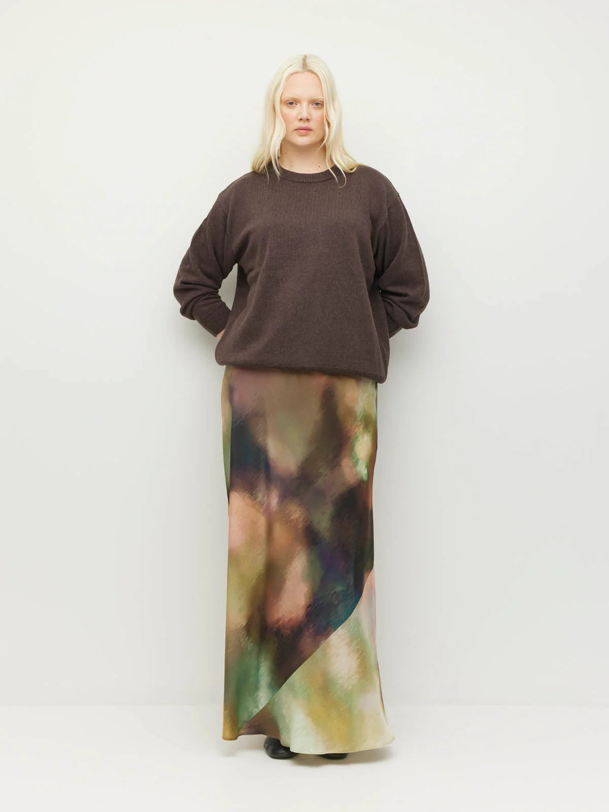 Cotton Sweatshirt Cotton Knit - Truffle Marle