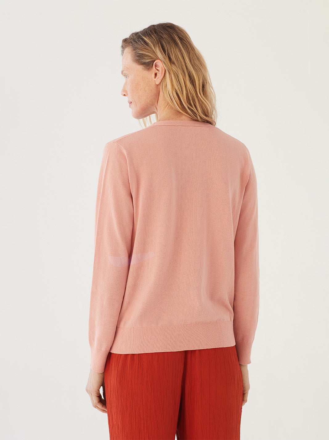 Nice Things Rib Detail Sweater - Soft Pink
