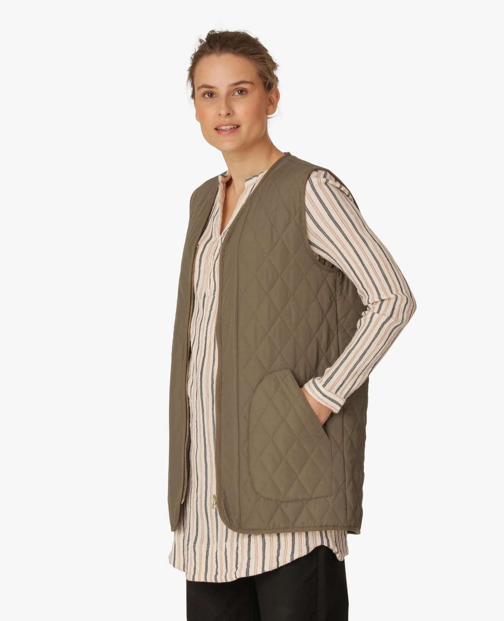 Noa Noa Quilted Vest - Bungee Cord