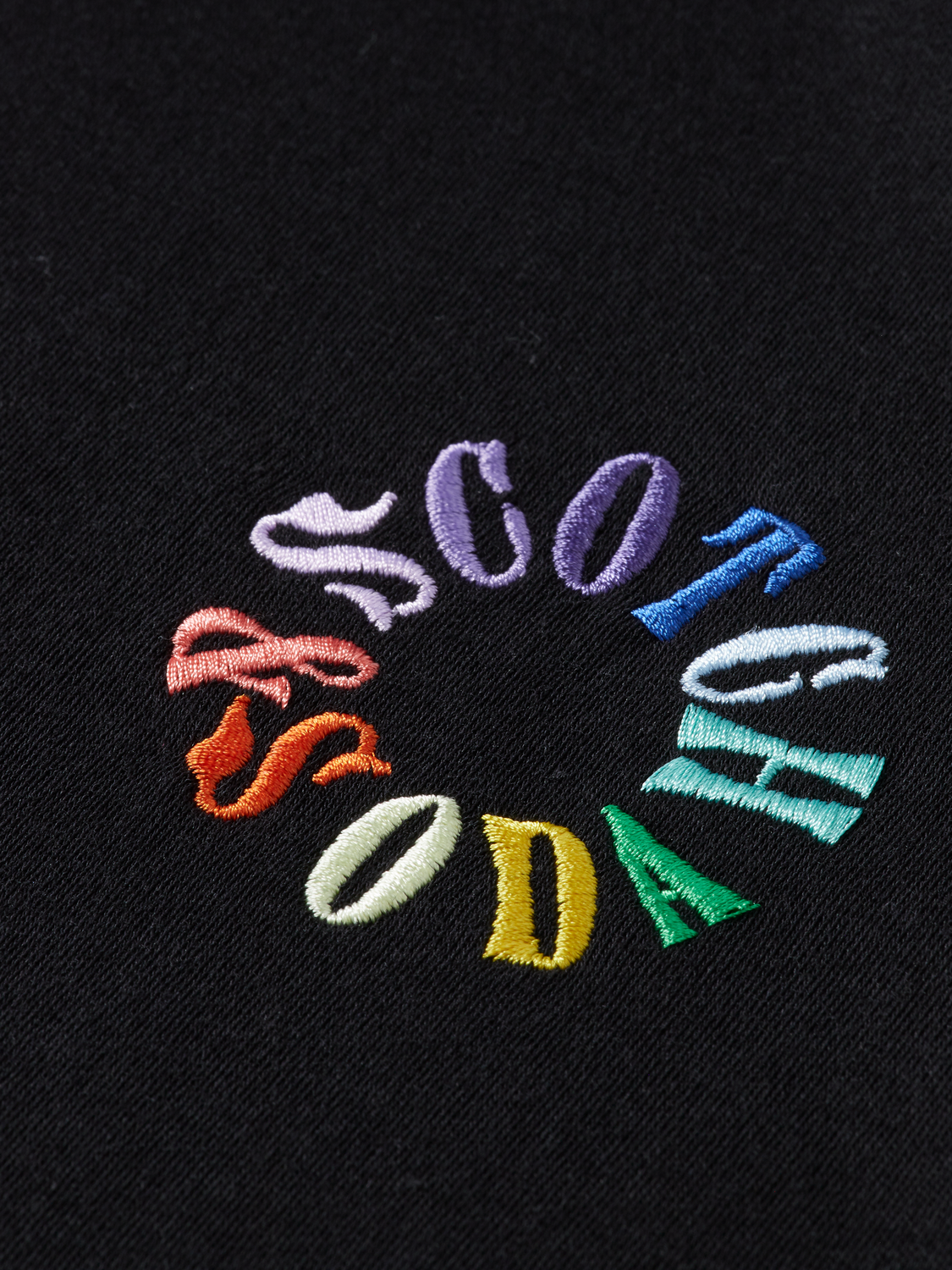 Scotch & Soda Organic Cotton T-Shirt - Embroidered Black